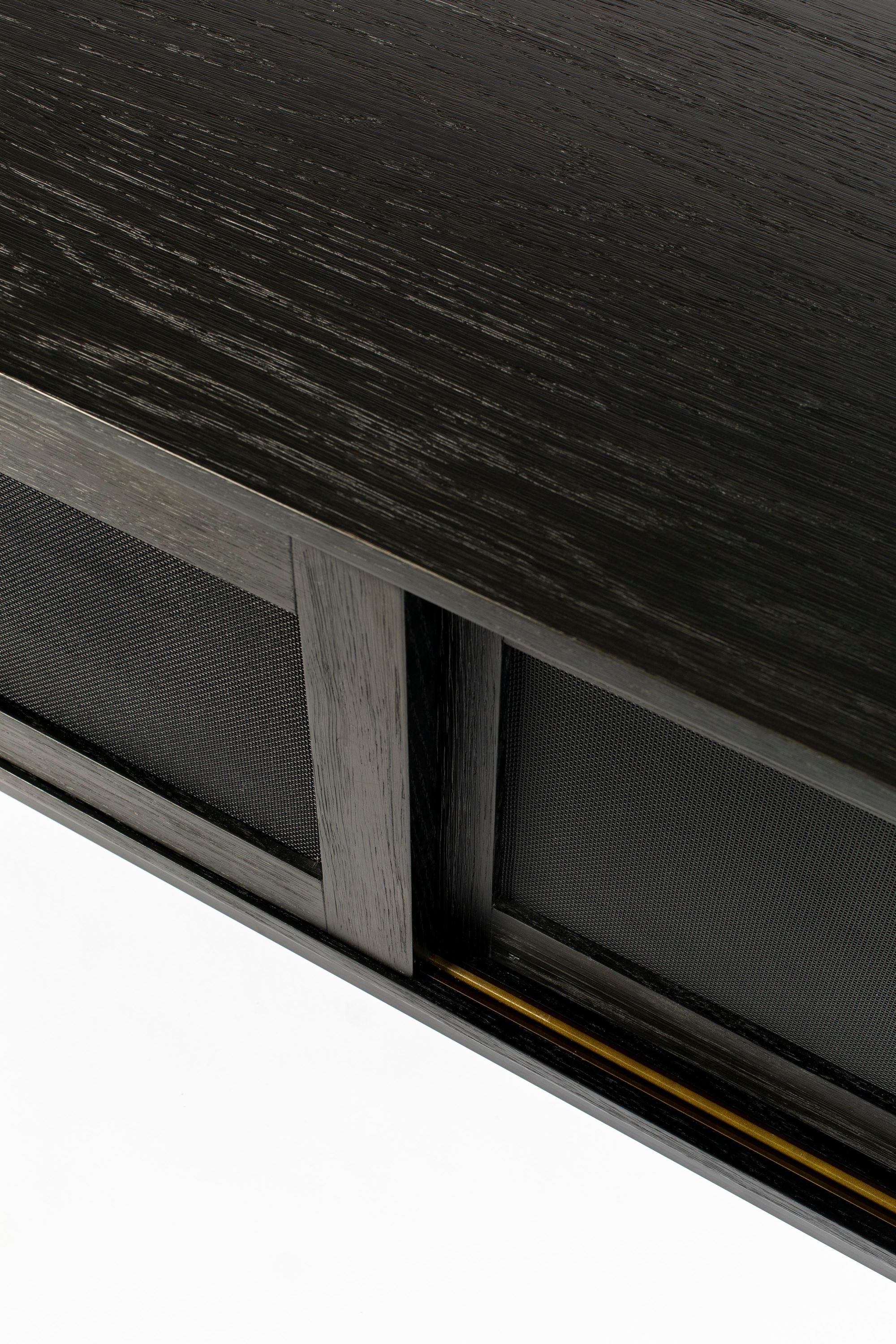 Zuiver Hardy Black Oak Wood Low Sideboard